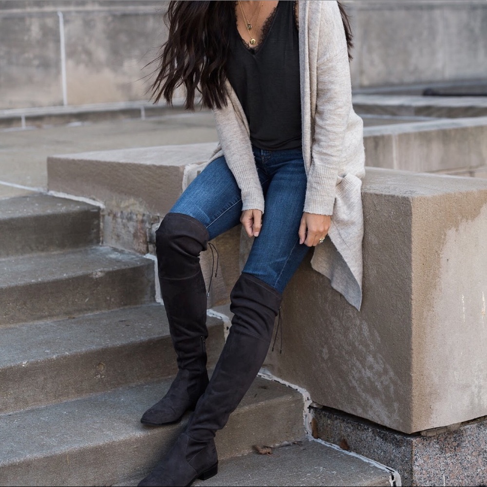 Sam Edelman over-the-knee boots in charcoal gray